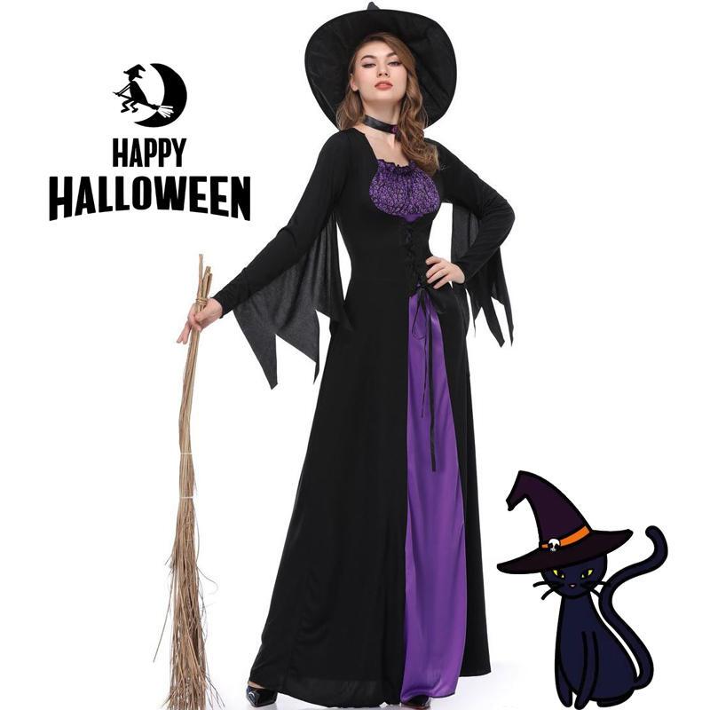 New Adult Witch Costume Halloween Witch Magician Witch Cos Costume Party Event Stage Performance