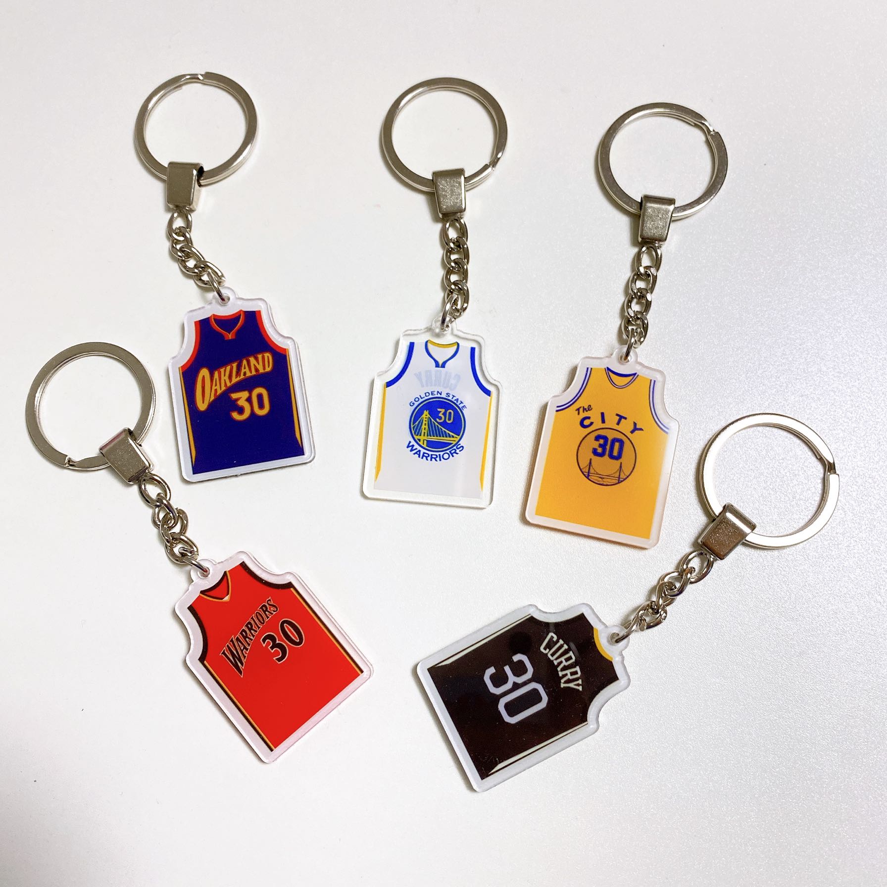 Original NBA Warriors star key chain personality accessories Curry school bag pendant cartoon jersey key chain