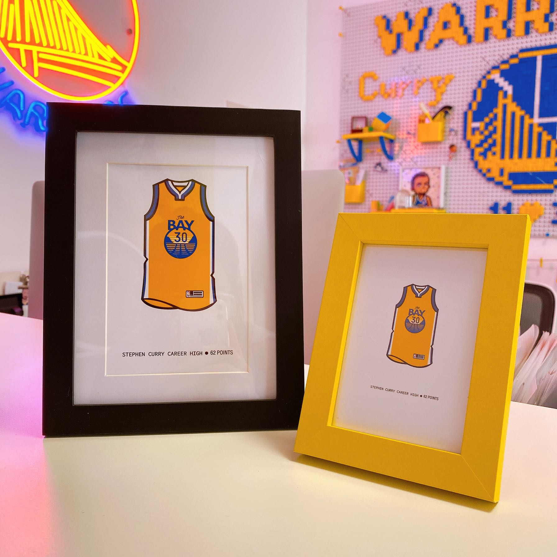Curry's 62-point night in a single game of Curry's career jersey fan photo frame commemorative collection