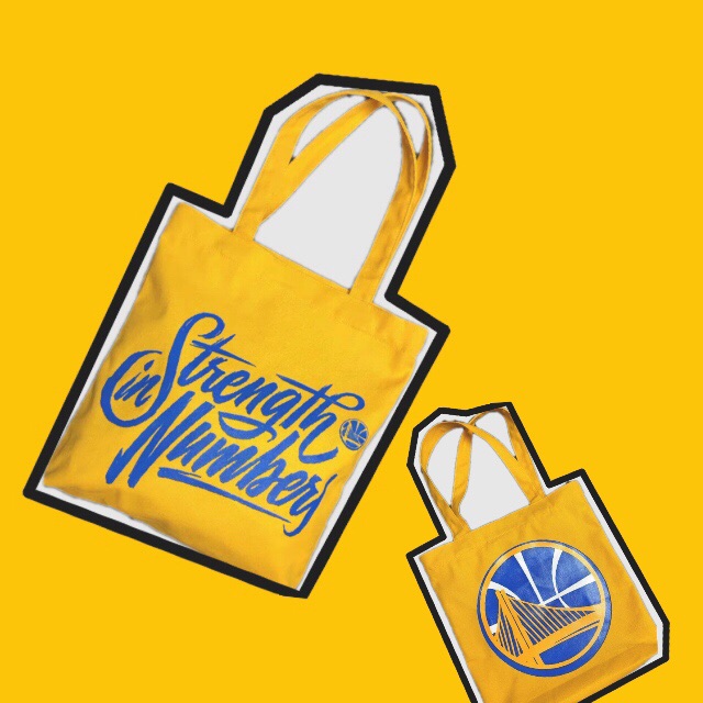 Warriors element Curry bag Warriors playoffs canvas bag Warriors canvas bag Curry canvas bag double-sided map