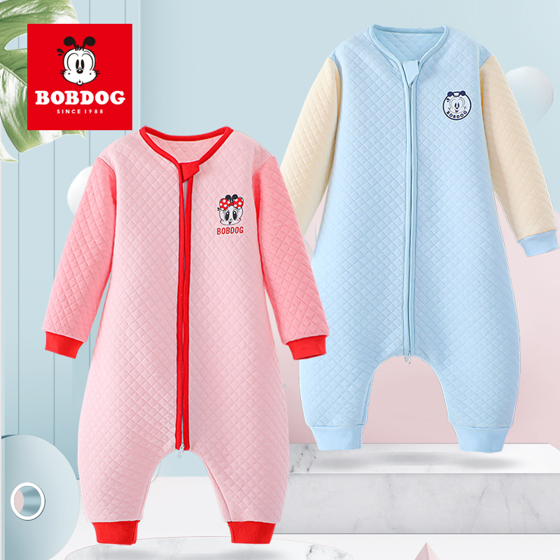 Babu Bean Children Sleeping Bag Pure Cotton Sub-Legs Spring Autumn Slim Clip Cotton Baby Sleeping Bag Baby Air Conditioning Room Anti-Kick By Sleeping Bag
