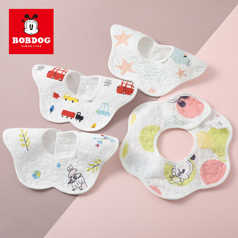 Babu bean baby petal bib newborn cotton waterproof baby child 360 degree rotating bib saliva towel
