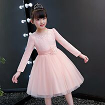 Princess skirt girls spring and autumn 2021 new dress little girl western style childrens puffy yarn net red burst skirt