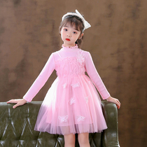 Girls autumn dress Princess 2021 New puffy gauze children dress Princess dress autumn girl birthday dress