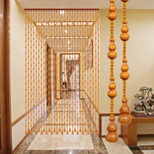 桃木葫芦风水门帘免打孔隔断帘