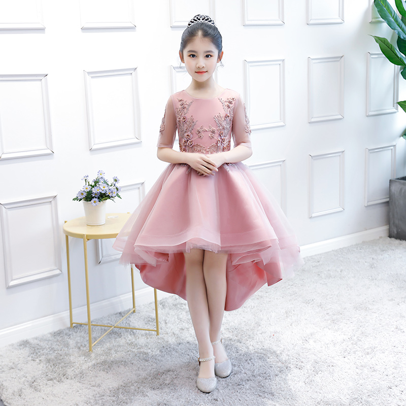 Children's birthday evening dress princess dress girl flower girl fluffy yarn girl piano catwalk costume foreign style dress
