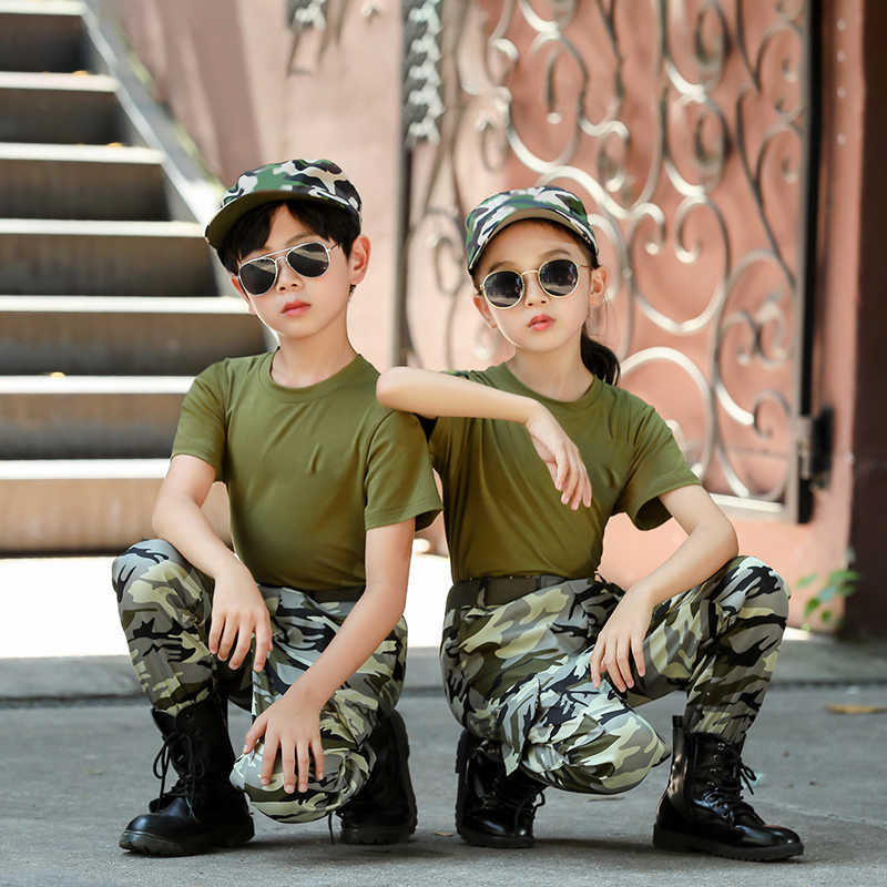 Children's Army Training Camouflage Boys Special Forces Summer Kindergarten Short Sleeve Summer Camp Student Military Costume