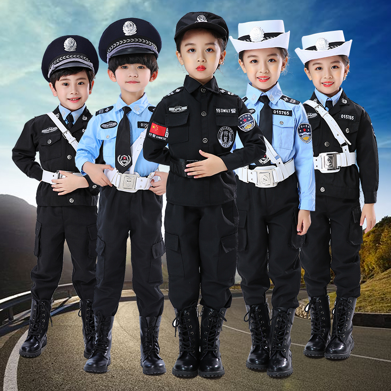 Children's police uniform suit military uniform police uniform special police uniform baby police uniform boy special forces costume Halloween