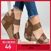41 42 43 Size Heel women sandals Large wedge sandals for women 2018