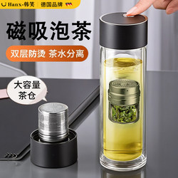 2024 New Magnetic Tea Separation Cup, Magnetic Tea Brewing Cup, Double-Layer Anti-Scalding Glass Water Cup, Men's and Women's Office Use