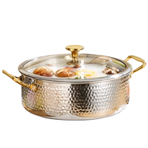 Brand Thickened 316 Stainless Steel Yuanyang Pot Hammer Pattern Hot Pot Basin Household Pots Special for Induction Cooker 2023 New Style