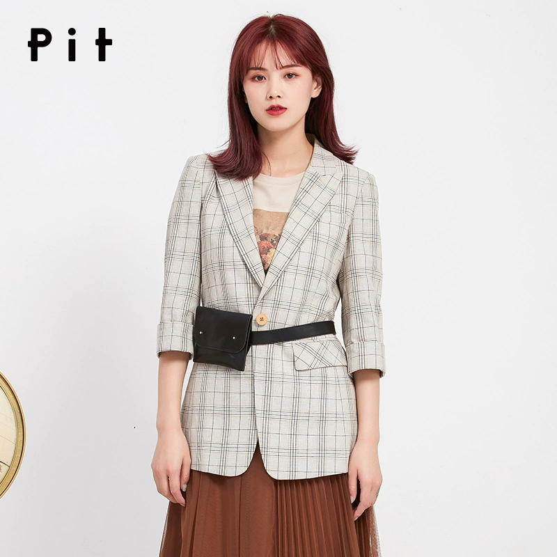 [Cùng một đoạn trong trung tâm thương mại] Áo khoác nữ mùa thu kẻ sọc mới kẻ sọc lỏng lẻo - Business Suit