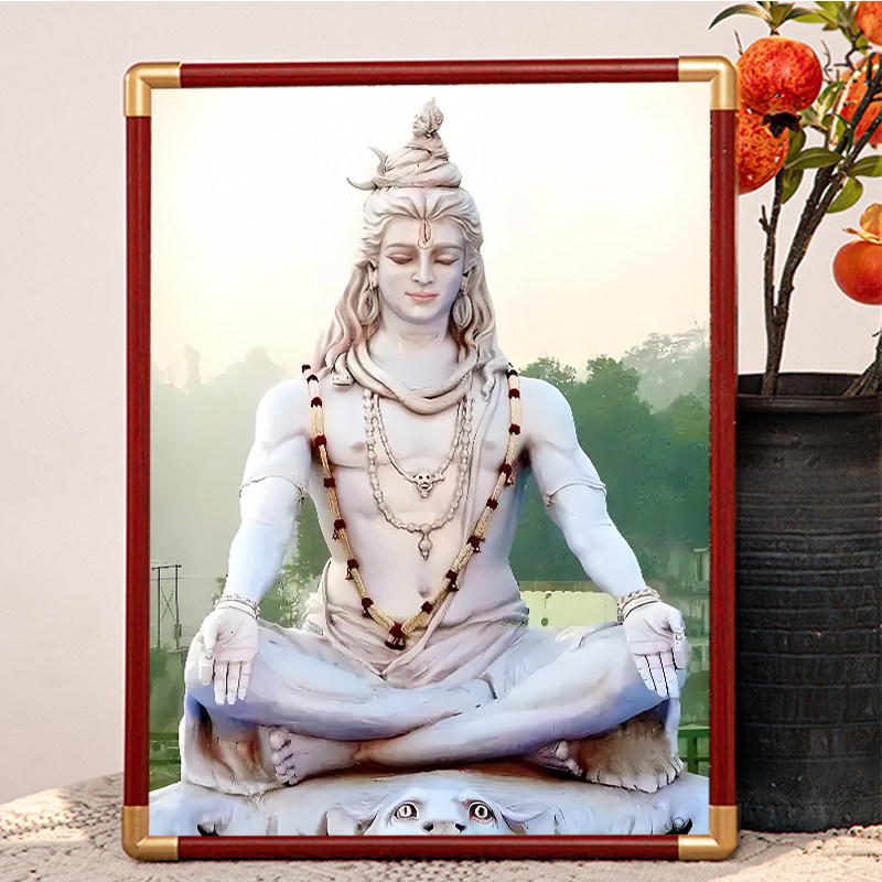 インドの富の女神像、シヴァ神像、ラクシュミー、卓上フォトフレーム、祭壇の神像装飾