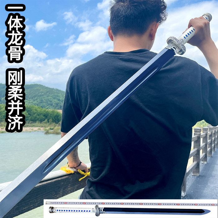 Dragon Springs City Black Gold Ancient Knife Integrated Knife Sword Cutter Anti-Body Cold Soldier Martial Arts Knife Embroidered Spring Knife Tang Cross Knife Unopened Blade