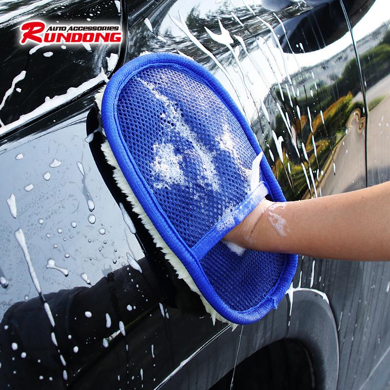 Moisturizing imitation wool polished waxed car wash glove Car wash gloves Double face gloves for cleaning tools R-0028