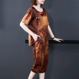 Шелковый комплект, элитная летняя одежда, штаны для пожилых людей, в западном стиле, для среднего возраста