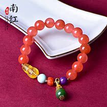 Zhenya jewelry natural south red ball bracelet S925 silver female
