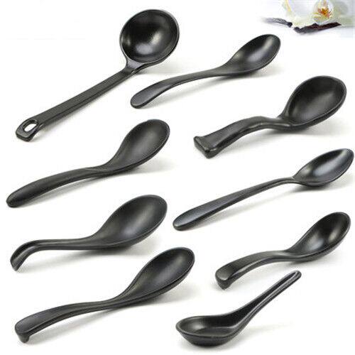 Black spoon frosted melamine plastic ramen spicy hot spoon with hook spoon spoon restaurant spoon spoon commercial