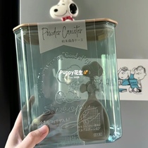 Japans current spot Japanese-made Nishiki Chemical Snoopy 2 2L large capacity flour box with colander sealed storage kitchen