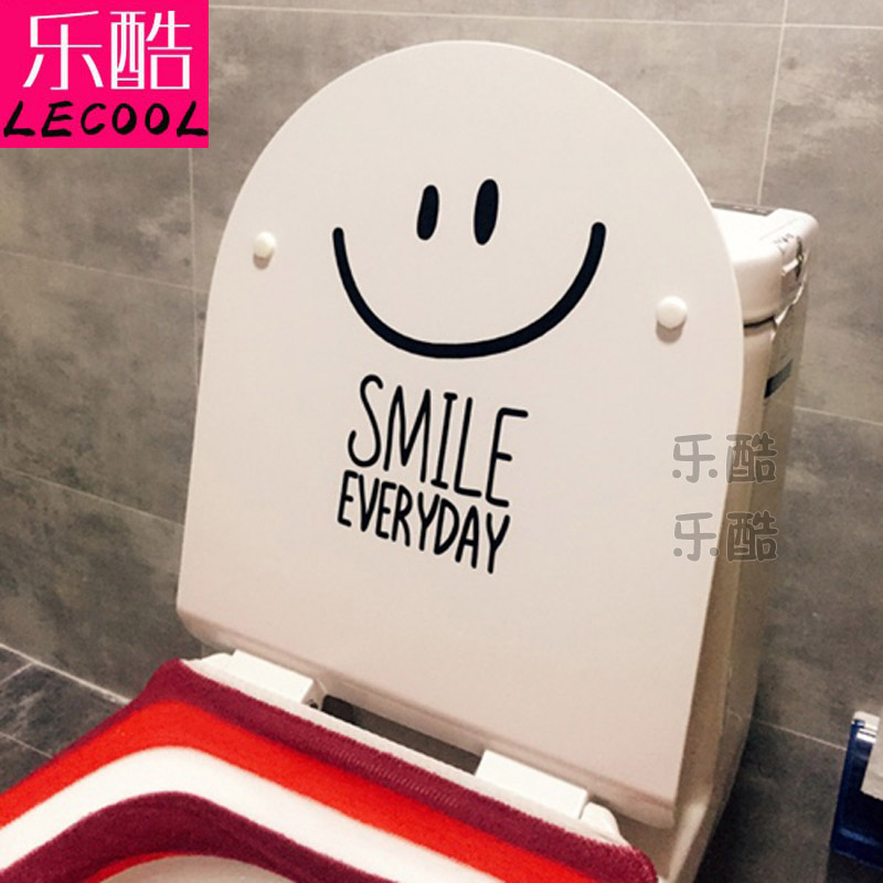 Toilet Lid Decorated with Creative Smiley Face Adhesive Cute Funny Cartoon Toilet Waterproof Fridge Cabinet Sticker