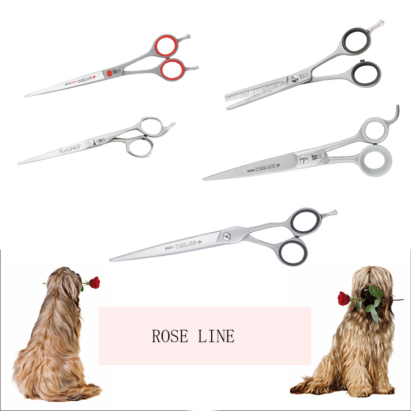 German ROSELINE authorized agent pet grooming scissors teeth scissors straight cut large cutting fine trim professional scissors