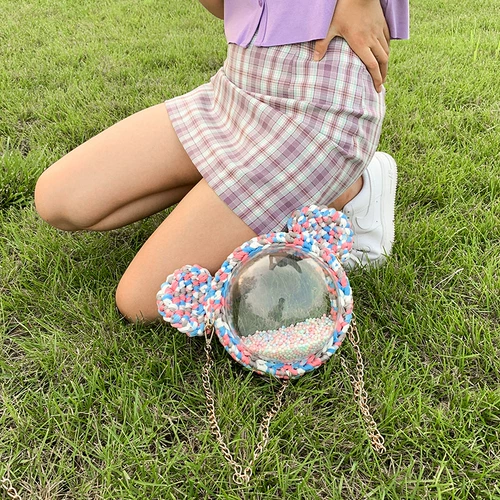 Вязаная сумка ручной работы, набор материалов, рюкзак, сумка через плечо, DIY, популярно в интернете, с медвежатами