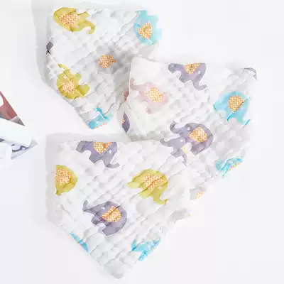 This color life baby triangle towel button cotton bib baby saliva towel can be made headscarf 0-3 years old applicable