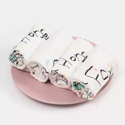 Six-layer washed unique version of cartoon printed children's towel pure cotton face washing household cartoon cute baby absorbent small towel