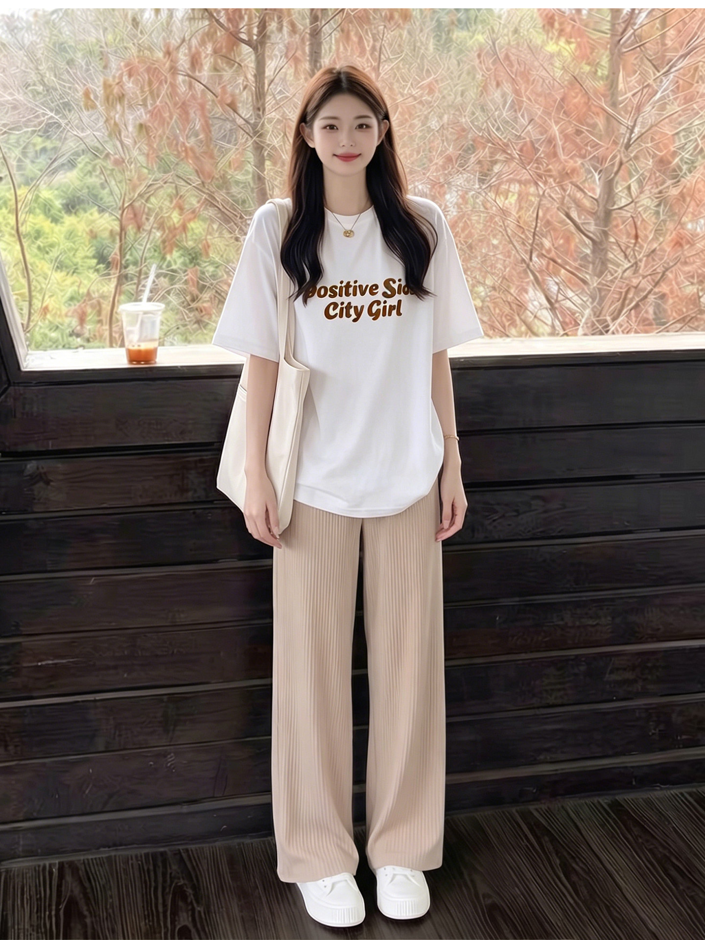 孕妇短袖t恤套装夏季薄款松弛感通勤产检休闲孕期上衣冰丝裤穿搭 — 8