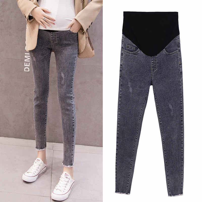 Maternity pants spring and autumn 2020 wear fashion jeans fashion mom thin feet trousers autumn female inner pants