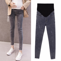 Pregnant womens pants spring and autumn 2020 outer wear fashion jeans trendy mom thin feet trousers autumn womens leggings