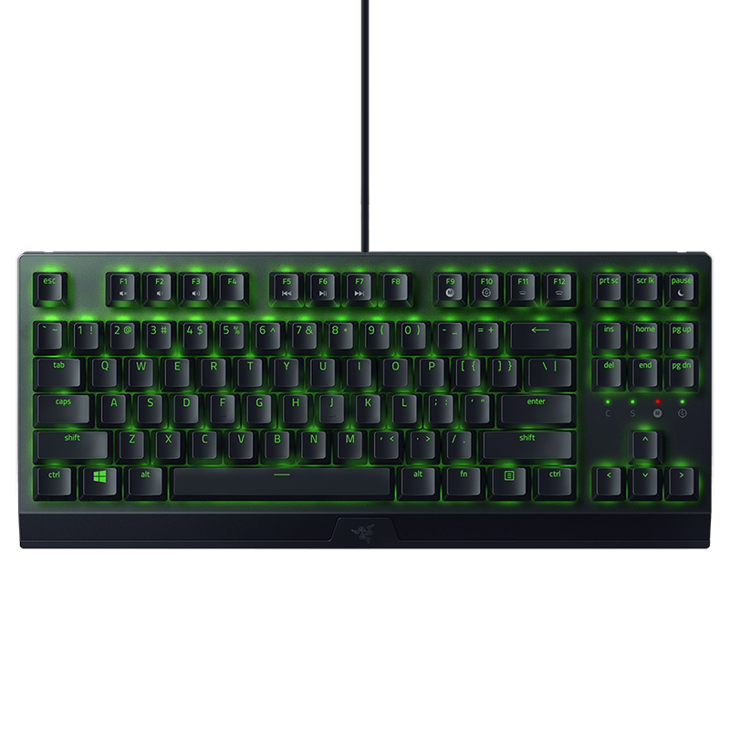 Razer Black Widow Spider X Competitive Edition E-Sports Computer Gaming Green Backlit Mechanical Keyboard 87 Keys Blue Switch