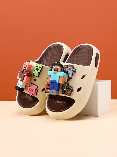 Minecraft Children's Slippers for Boys, Indoor Non-Slip, New Model for Kids, Cartoon Soft Sole, Silent