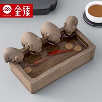 Ceramic pig tea table Tea table decorative tea pet ornaments Zen tea Ceremony tea tray High-grade tea pet can raise small ornaments
