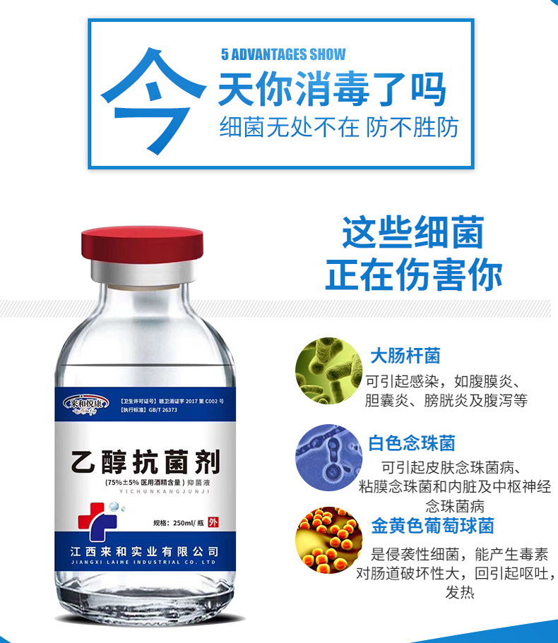 来和悦康 75%酒精消毒液 250ml 图5