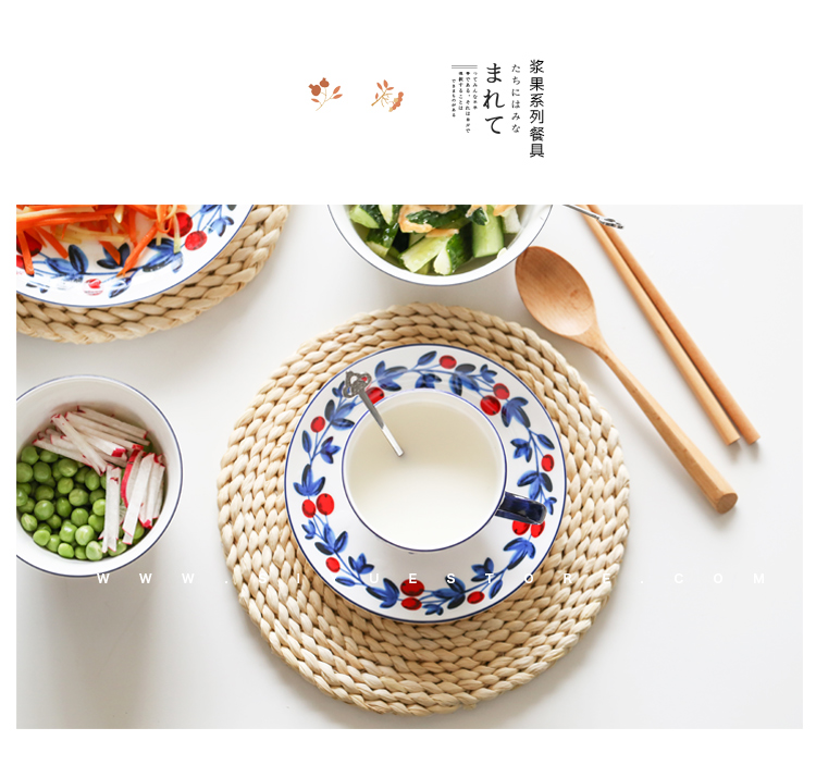 Boss on berries hand - made ceramic tableware household western - style snack dish salad rice bowls afternoon tea tea set