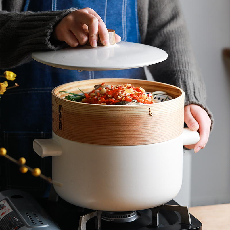 Boss on cascading Japanese ceramic casserole creative household double belt steamer flame to hold to high temperature simmering stew
