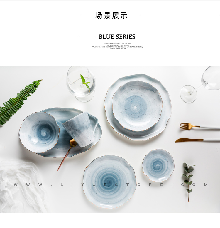 Boss on the lotus bloom gradient abnormity tableware creative up phnom penh household ceramic bowl soup bowl new fish dish