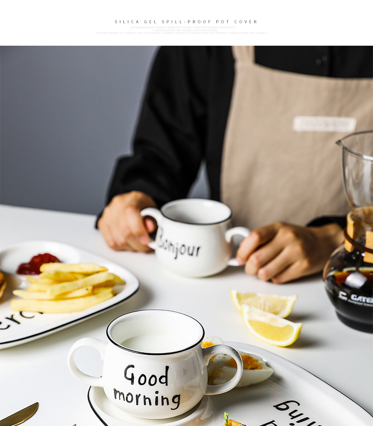 Boss in the morning star children tableware frame plate Nordic ceramic creative plate package dumplings breakfast dish