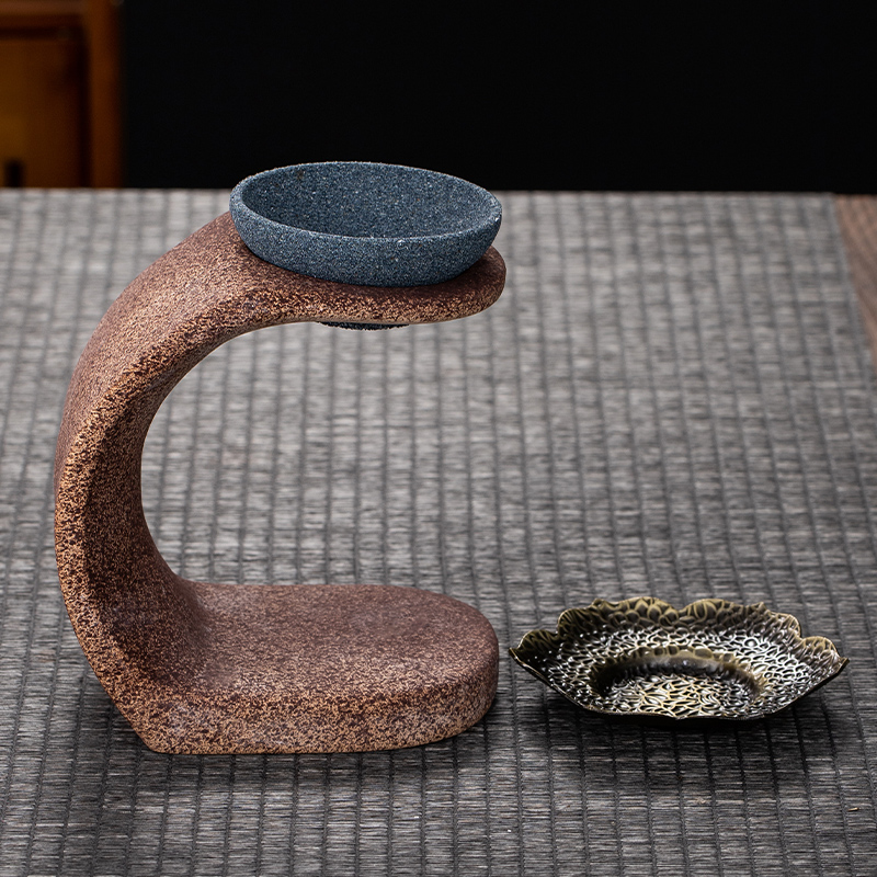 Small No Hole Teapot + Base + Coarse Pottery Easy Bubble FrameCoronal hair No hole Tea drain net suit Tea filter screen Kung Fu Tea parts Tea filter originality Tea drain Tea filter