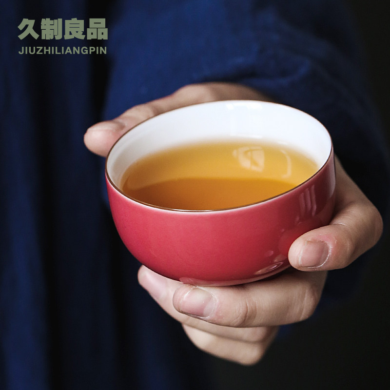 Kung Fu tea cup ceramic tea cup Japanese style tea cup simple master cup large small fresh personal single cup solid color