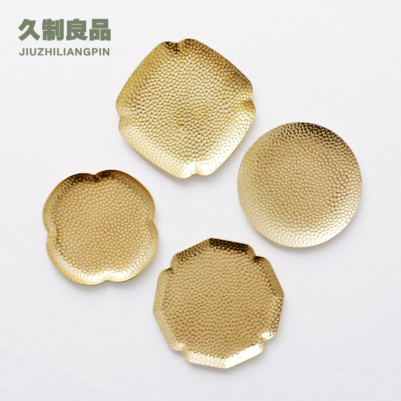 Long-made Good Products Day Style Modern Wind Cup Debriefing Jocup Mat Brass Creative Heat Insulation Mat Brass Tea Saucer Tea Cup Mat