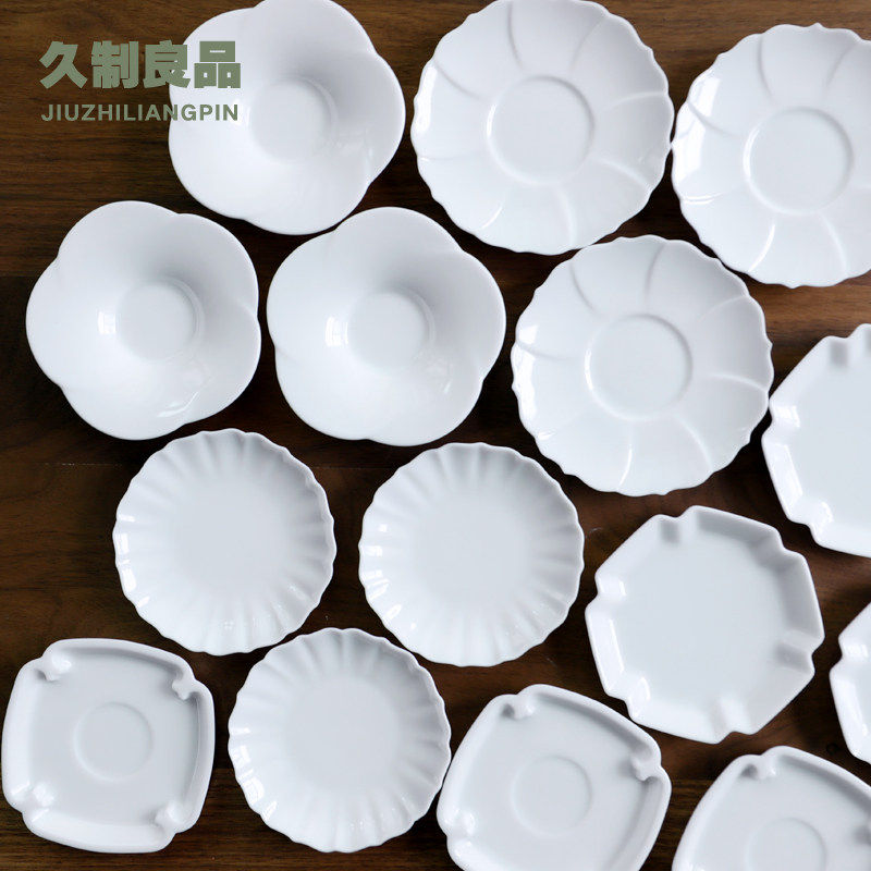 Jubilee ceramic cup pads Japanese style cup holders white kung fu tea set tea pads insulation pads small dishes simple