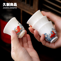 Long System Good Quality Kung Fu Tea Cup Single Cup Wine Tasting Cup Enamel Color Home Host Cup National Tide Windy Tea Bowl Day Style