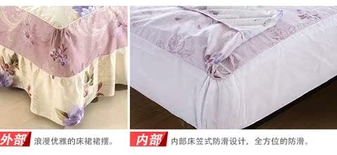 Phiên bản tiếng Hàn của giường in bông skirt váy ngủ sân vườn trải giường bằng vải cotton chống trượt bộ giường công chúa 1.5 / 1.8 - Váy Petti ga giường viền ren