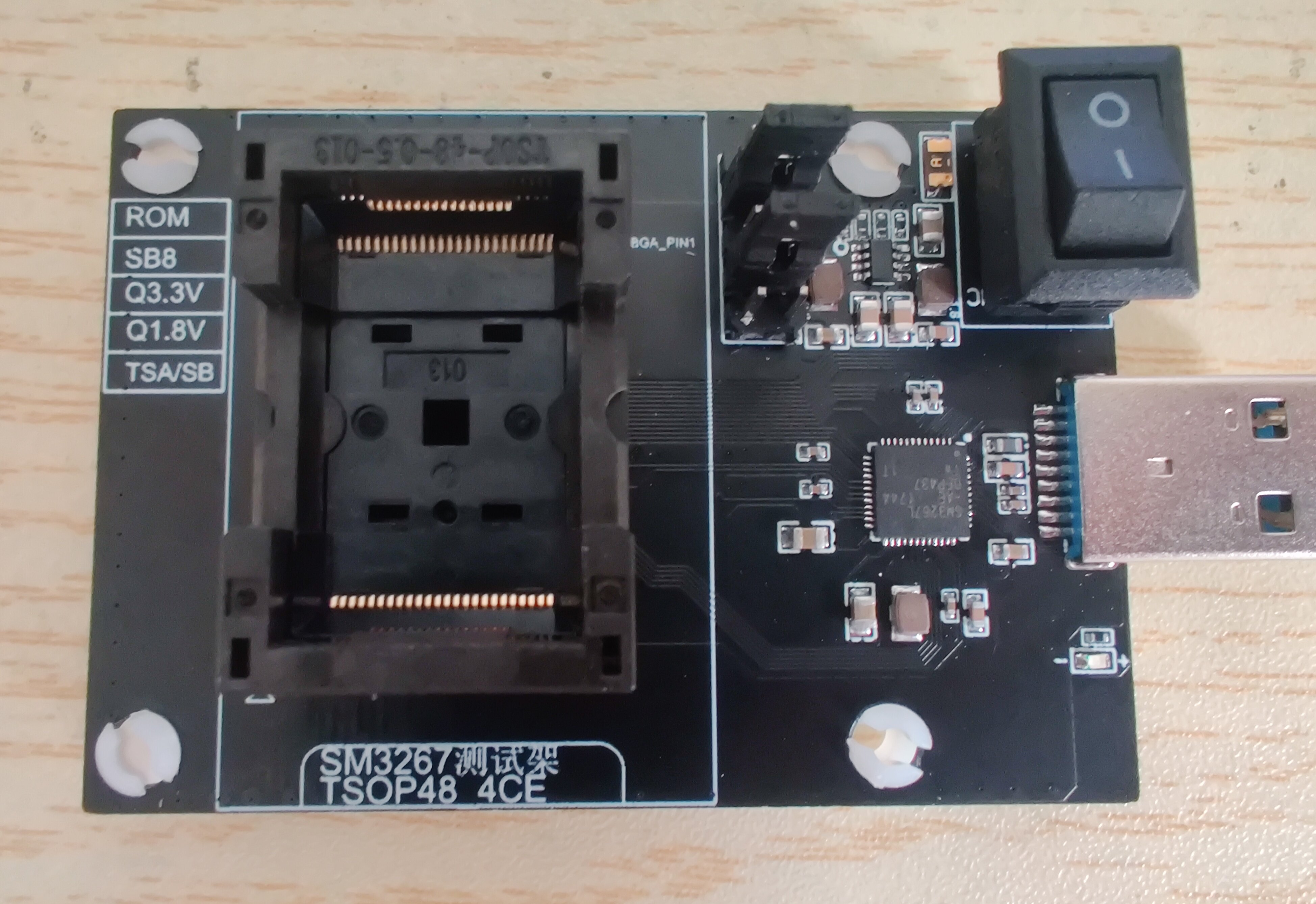 SM3267 AE test stand TSOP48 BGA132 152 4CE U disc Flash emptying frame flash memory
