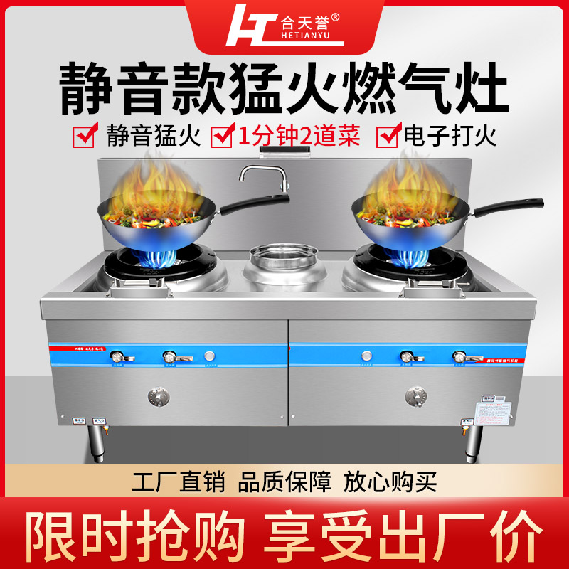 Fire stove commercial energy-saving gas stove double stove hotel with fan silent Natural Gas Gas stove desktop