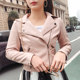 2022 new spring and autumn leather jacket women's short motorcycle slim and handsome high waist PU leather jacket small coat trendy