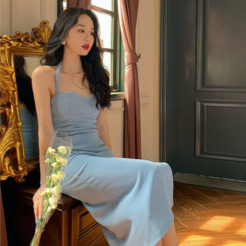 Ретро милая небольшая дизайнерская длинная юбка, платье, французский ретро стиль, изысканный стиль, яркий броский стиль, облегающий крой