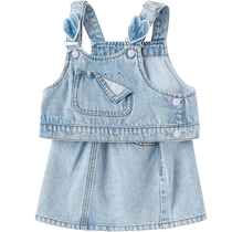 Barabbala girls suit 2024 new fashion vibrant cowboy child spring dress